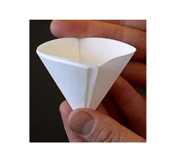 gấp giấy lọc hình nón